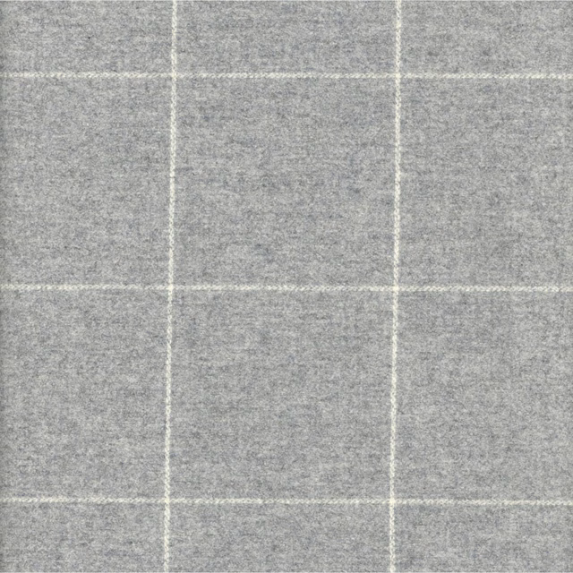 Cool grey marl fabric with large pale windowpane checks and tactile woven texture