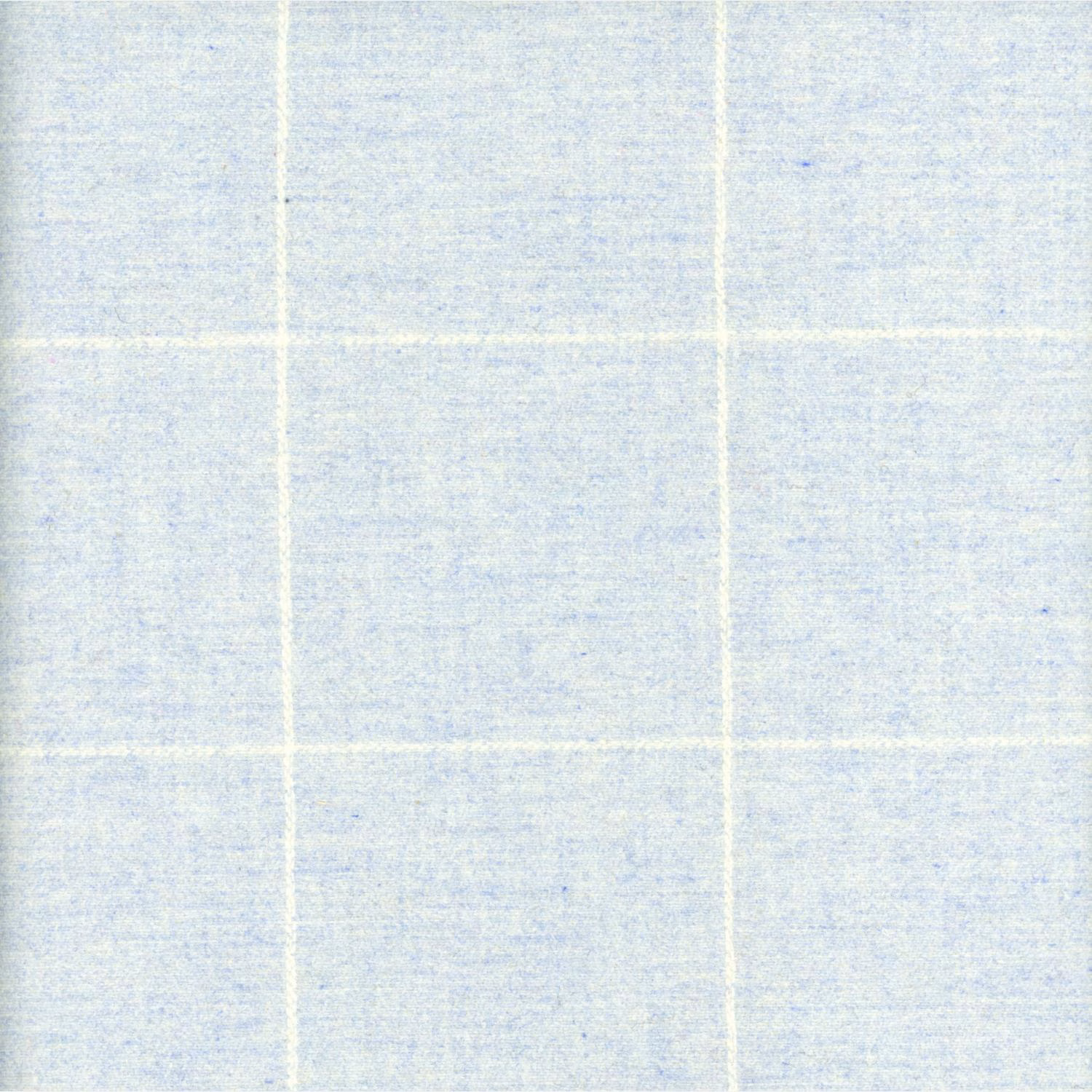 Pale powder-blue woven fabric with a softly textured oversized windowpane check