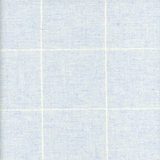 Pale powder-blue woven fabric with a softly textured oversized windowpane check