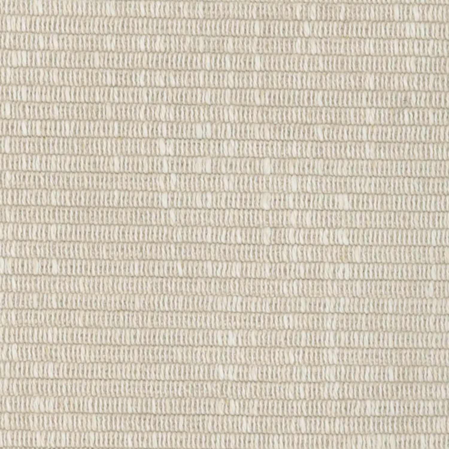 Close-up of warm ivory fabric with fine raised horizontal rows and tactile woven texture