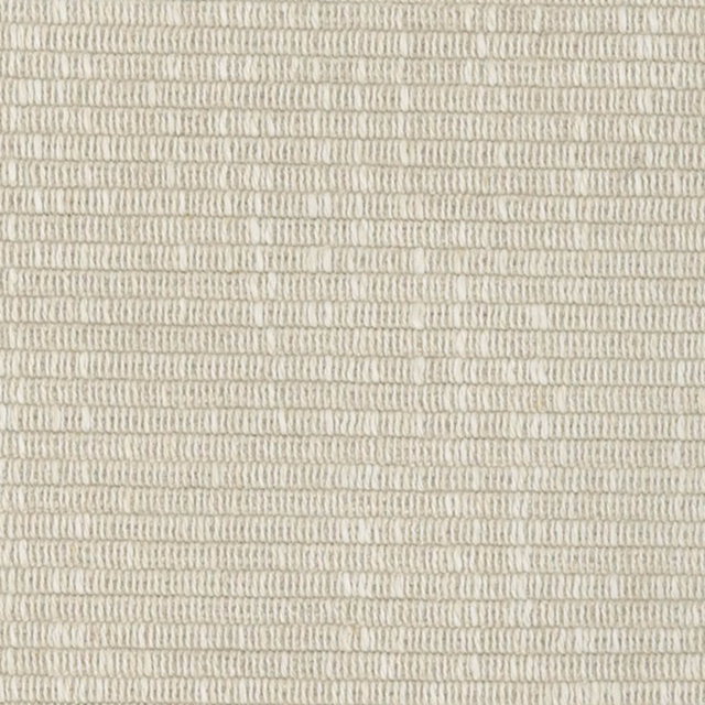 Close-up of warm ivory fabric with fine raised horizontal rows and tactile woven texture