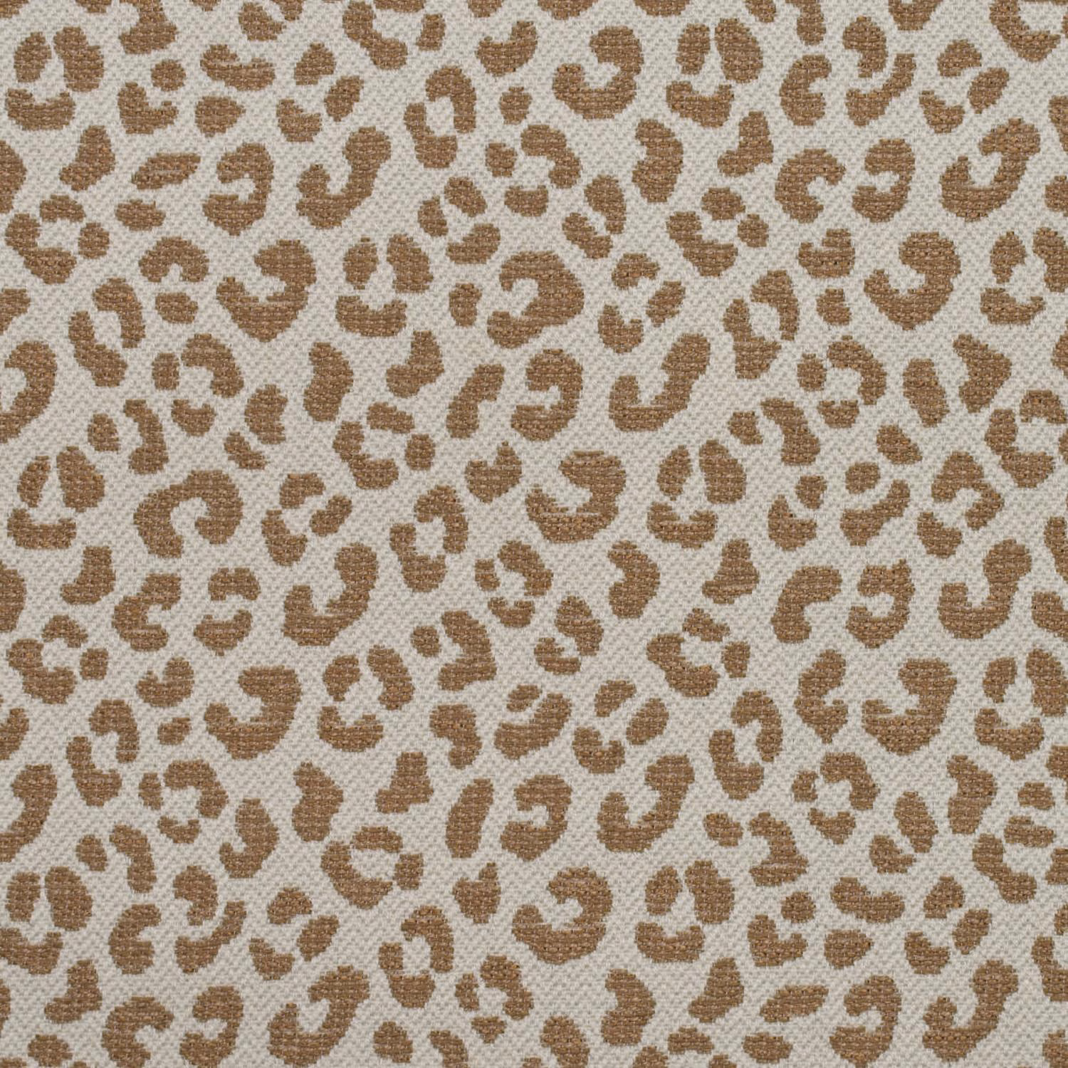 Warm taupe leopard spots scattered across a cream textured woven ground