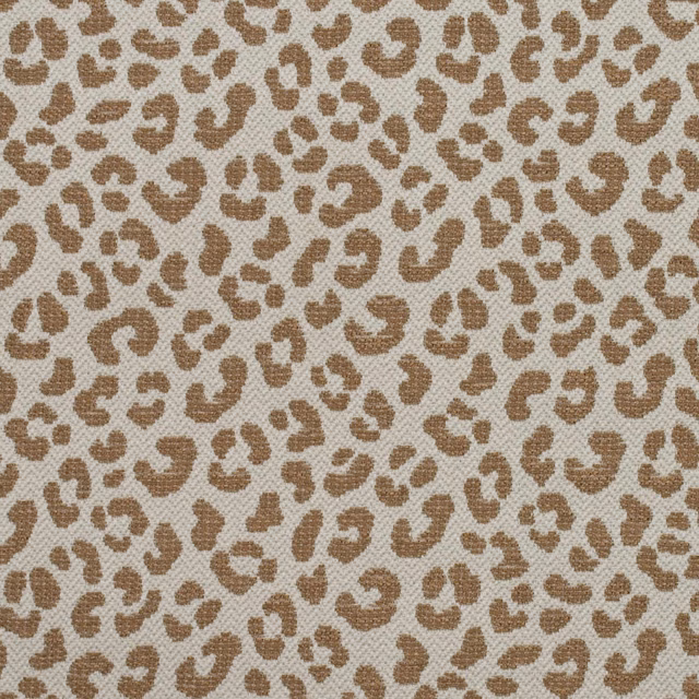 Warm taupe leopard spots scattered across a cream textured woven ground