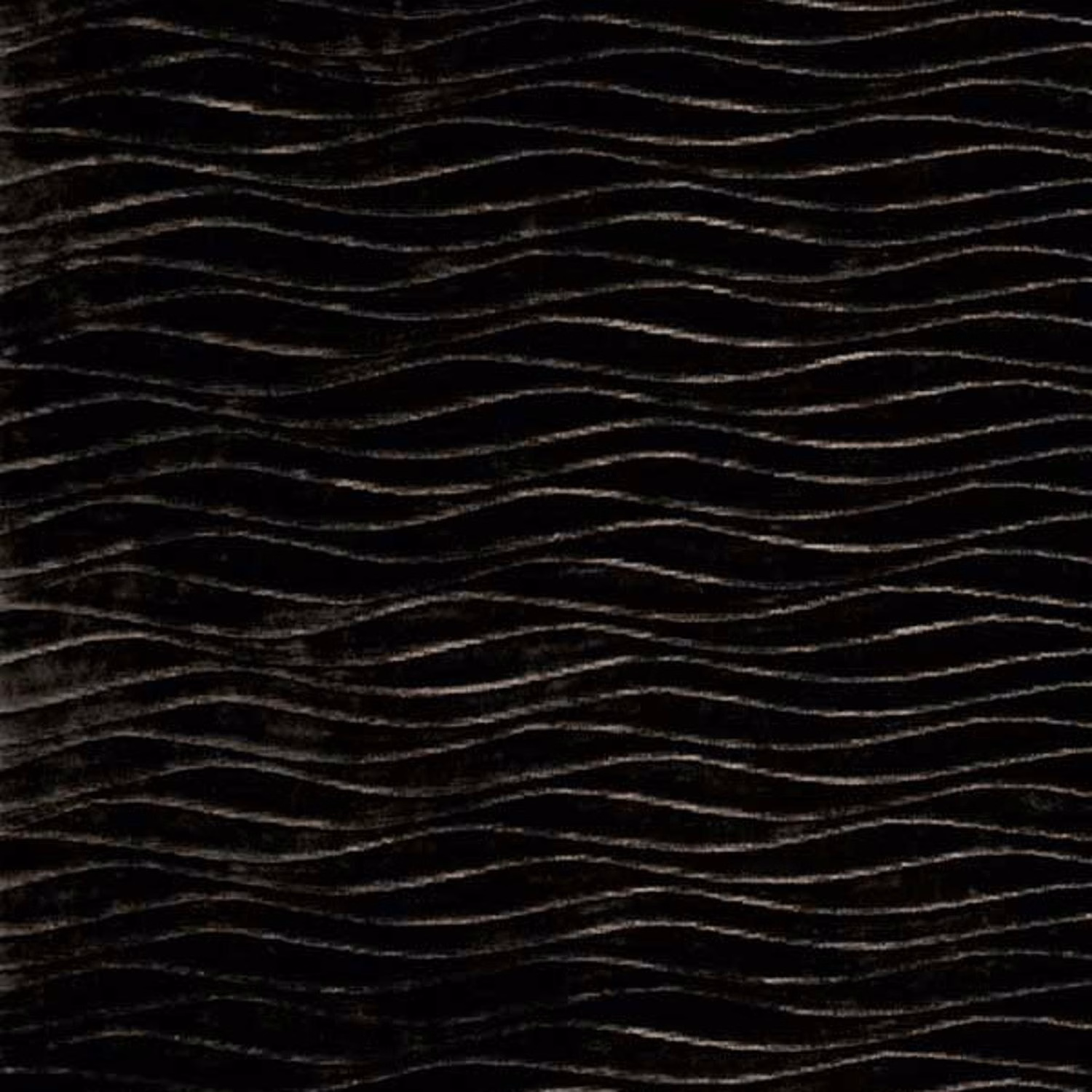 Deep chocolate-brown fabric with fine undulating lines and a dark, tactile surface