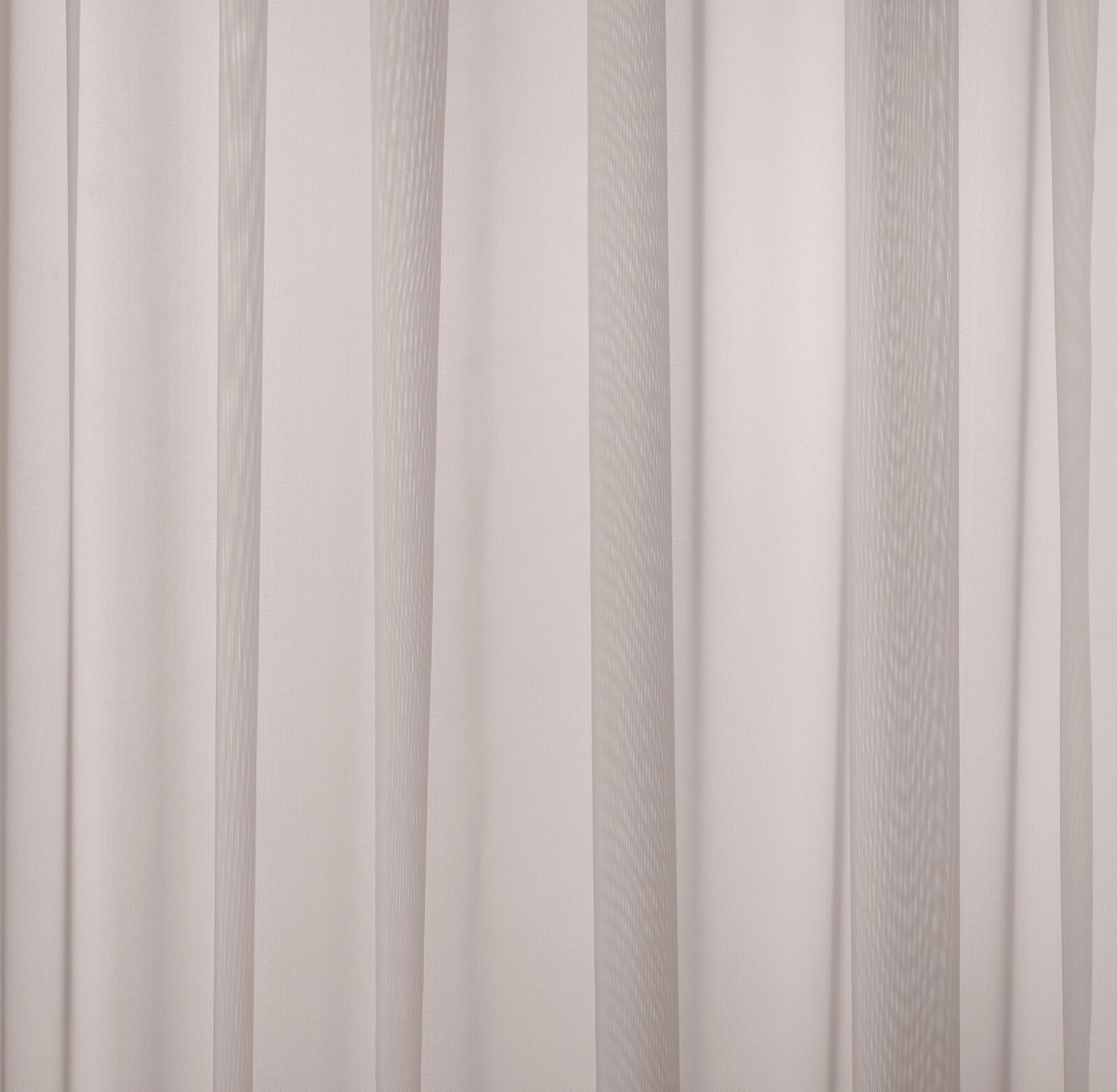 Soft oyster cream sheer curtain fabric with fine vertical texture and gentle folds