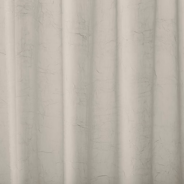 Soft cream plain curtain fabric with a subtle crinkled texture and matte finish