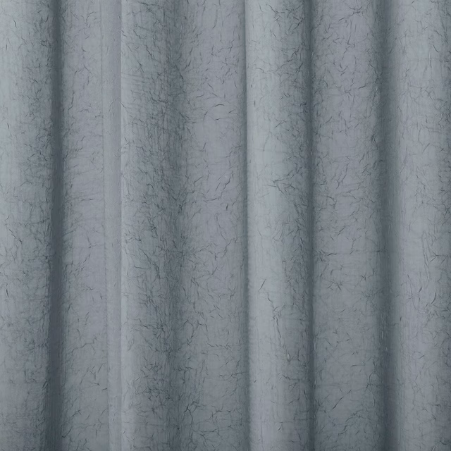 Pale slate-blue sheer fabric with fine mottled texture and soft vertical folds