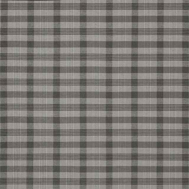 Charcoal and grey checked woven fabric with fine stripe intersections
