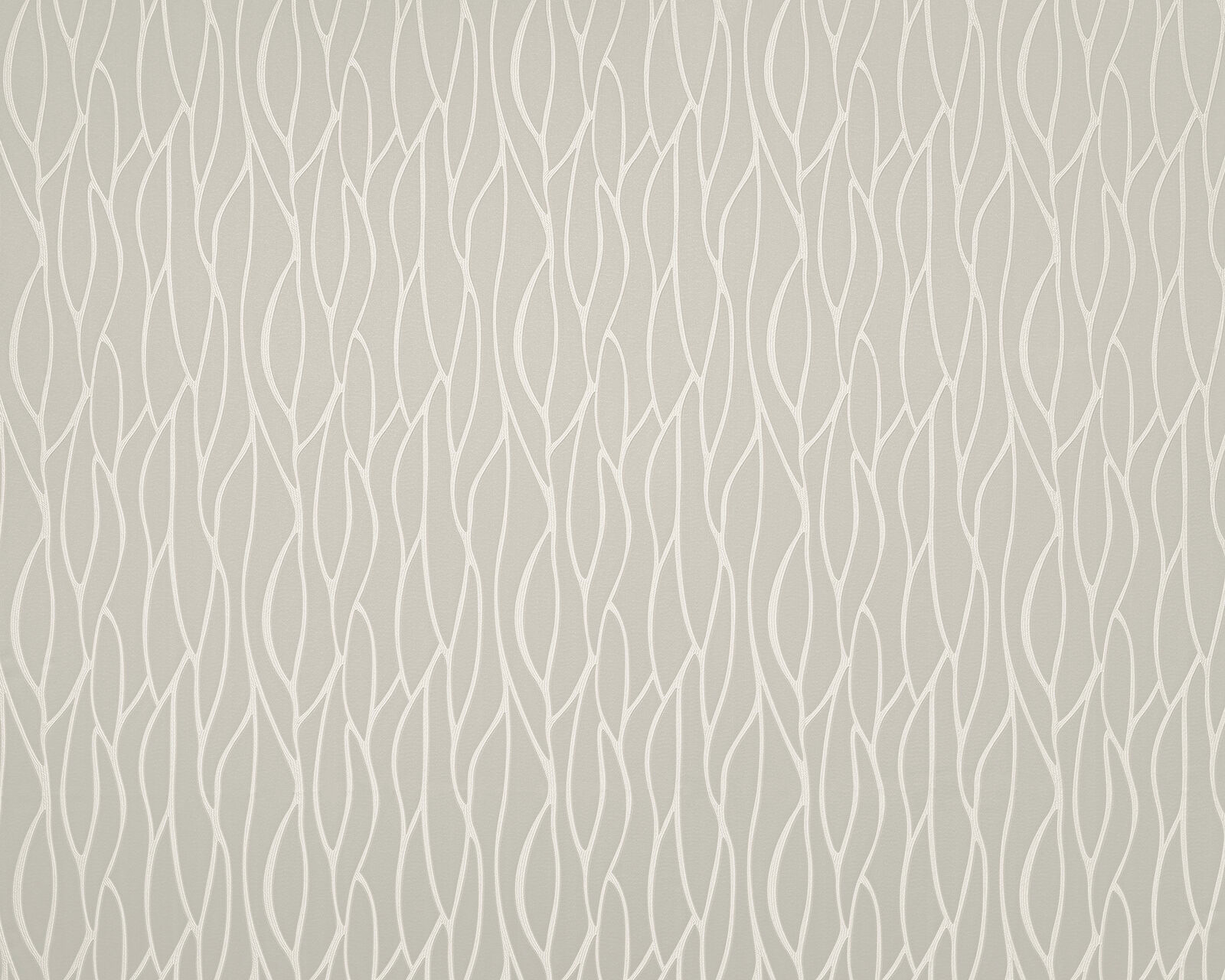 Pale oyster grey geometric fabric with flowing ivory wavy lines