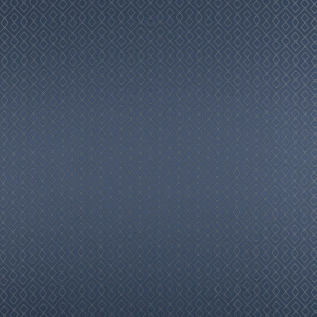 Deep blue geometric fabric with tiny dotted diamond lattice pattern