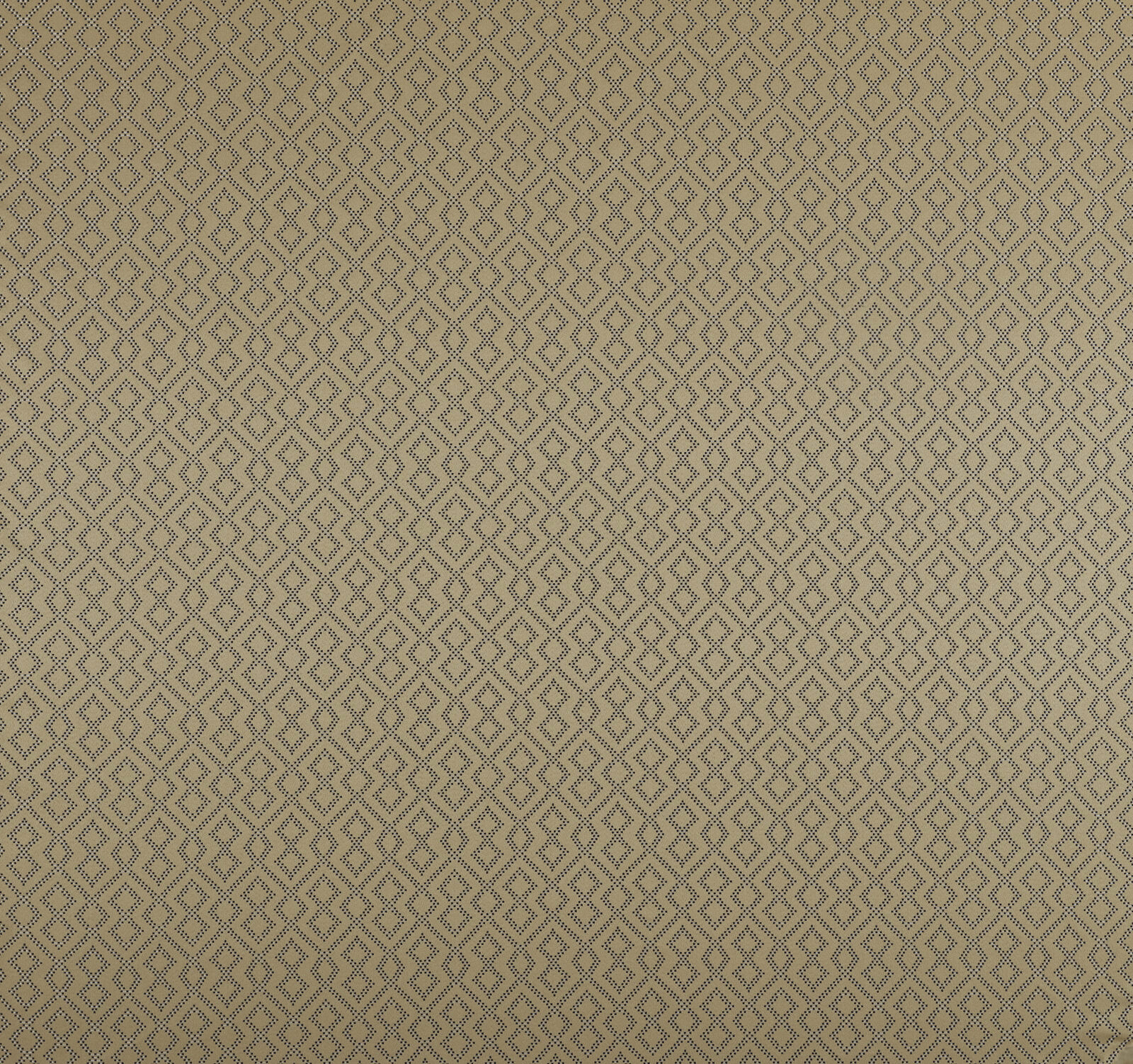 Muted gold geometric fabric with small diamond pattern and dark woven detailing