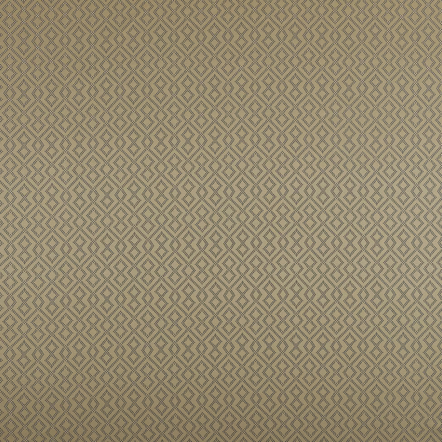 Muted gold geometric fabric with small diamond pattern and dark woven detailing