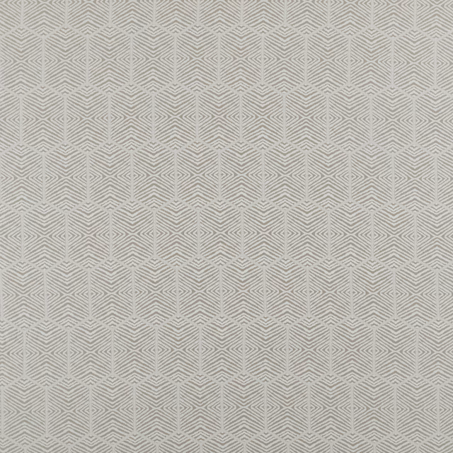 Soft platinum-grey geometric woven fabric with repeating hexagonal motif