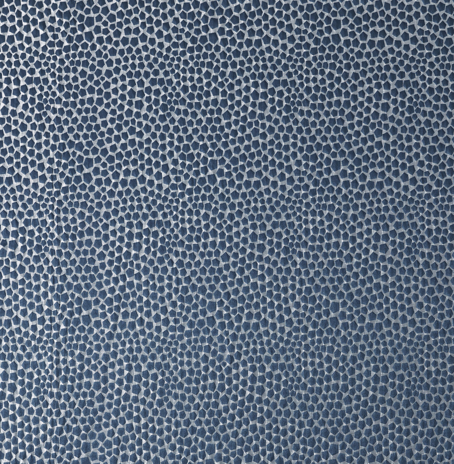 Blue-grey textured geometric fabric swatch with small tessellated pattern
