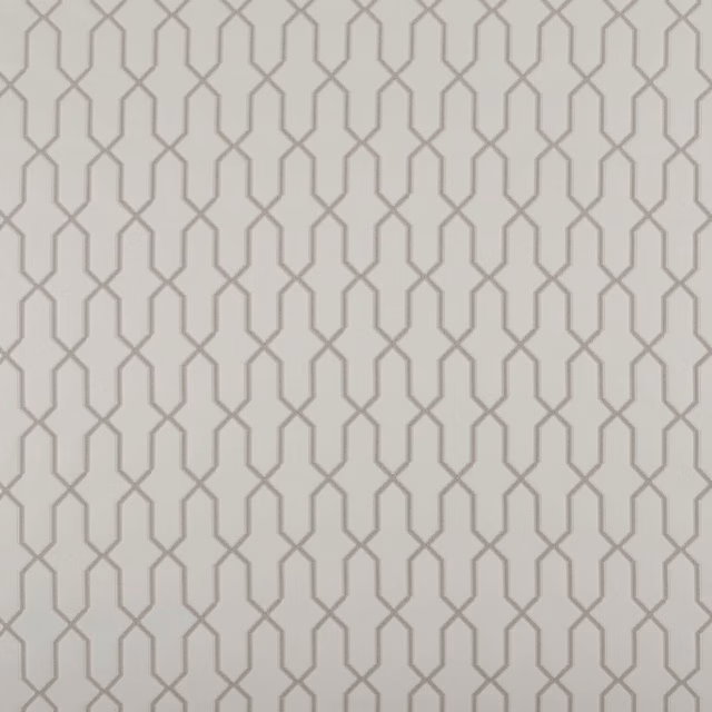 Light platinum-grey geometric lattice fabric with a fine outlined repeat