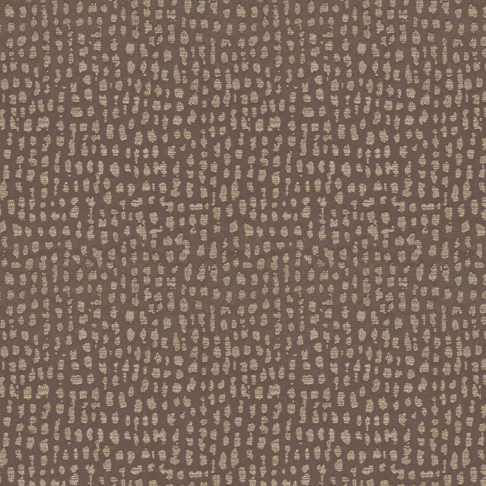 Warm cocoa-brown fabric with dense small beige scattered motifs