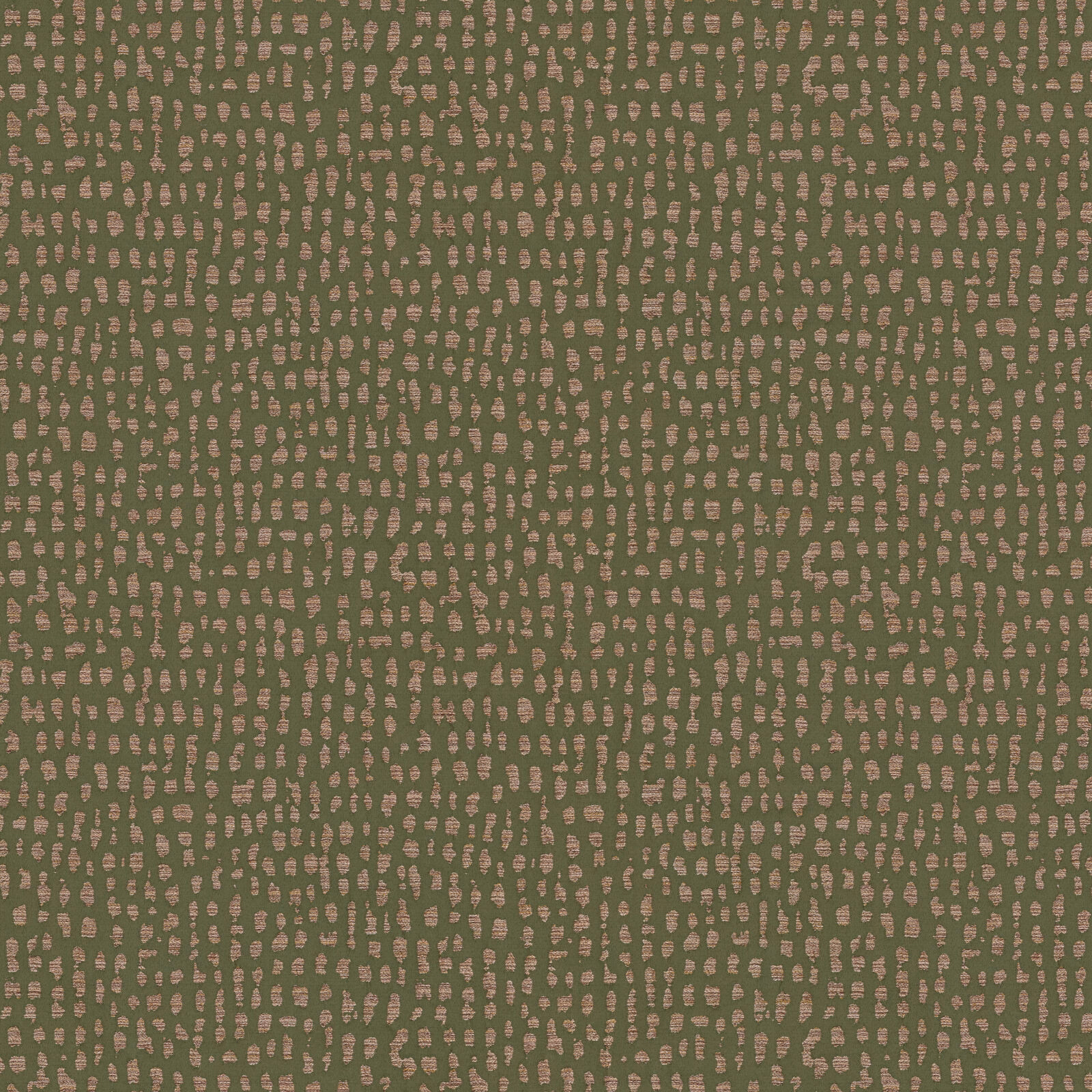 Olive green fabric with tiny blush pebble-like woven spots