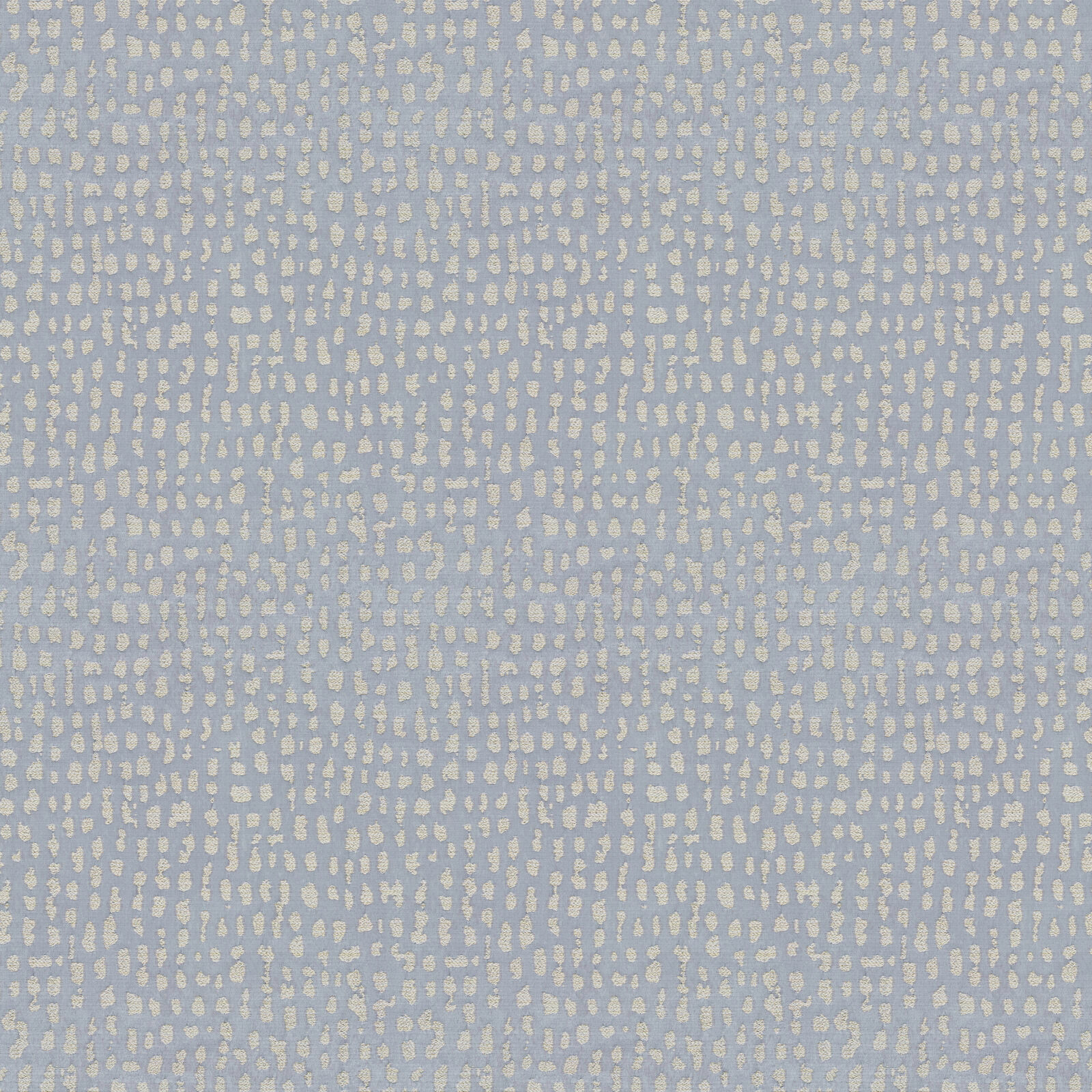 Soft Wedgwood blue drapery fabric with small pale abstract spots
