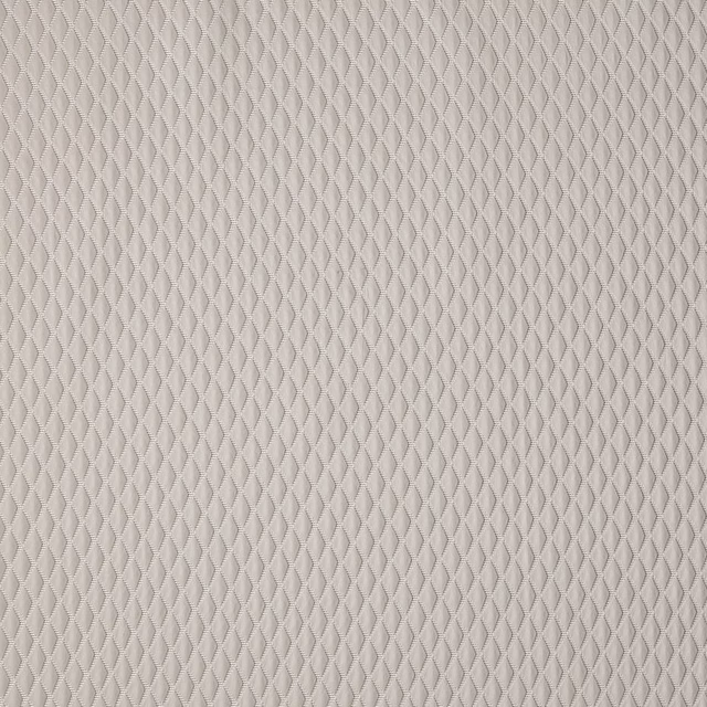 Close-up of pale taupe woven fabric with small diamond texture