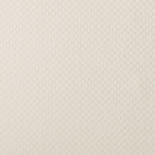 Pale ivory woven fabric with a small geometric diamond texture