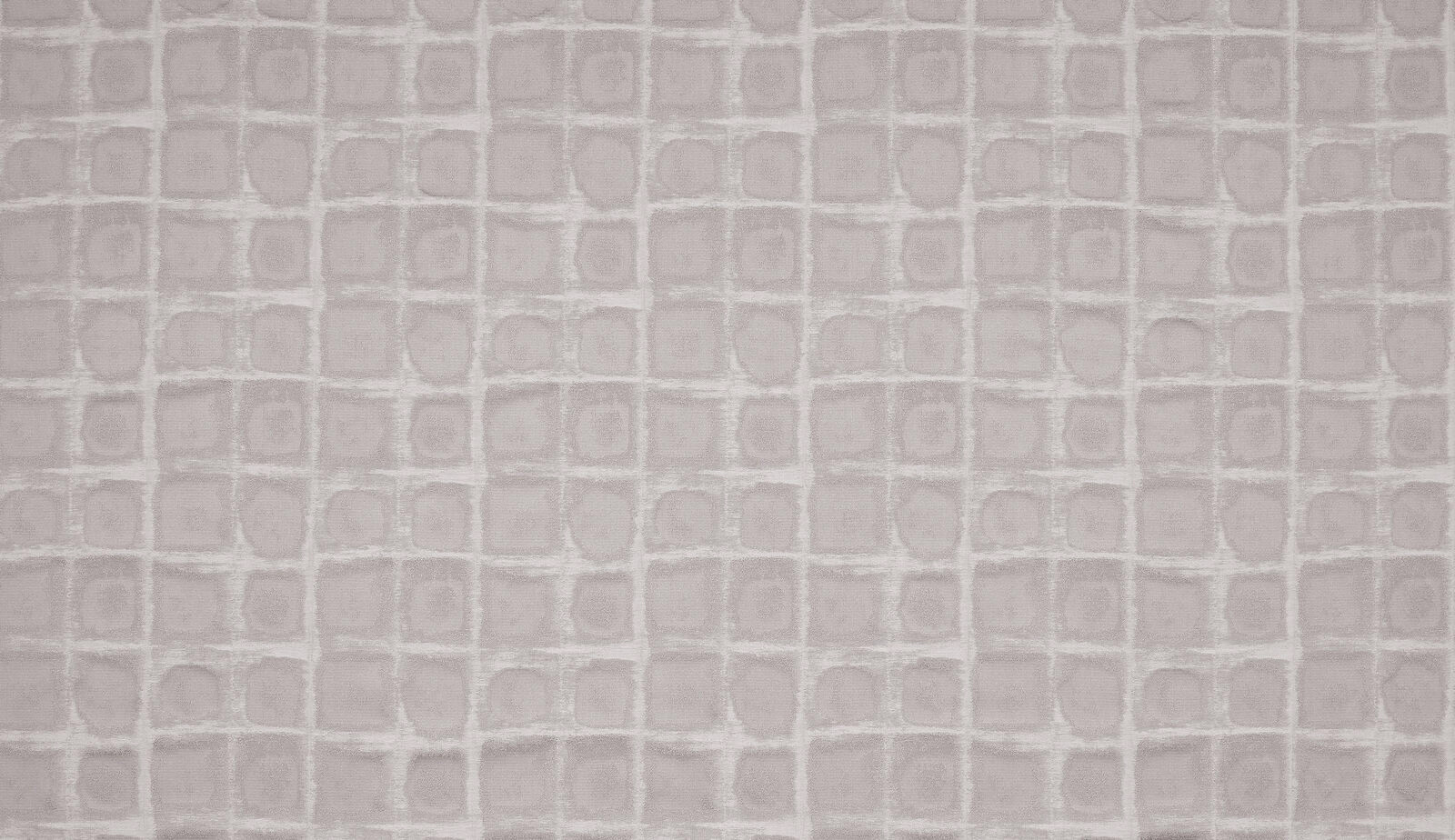 Pale pewter grey fabric with a small grid of rounded square motifs