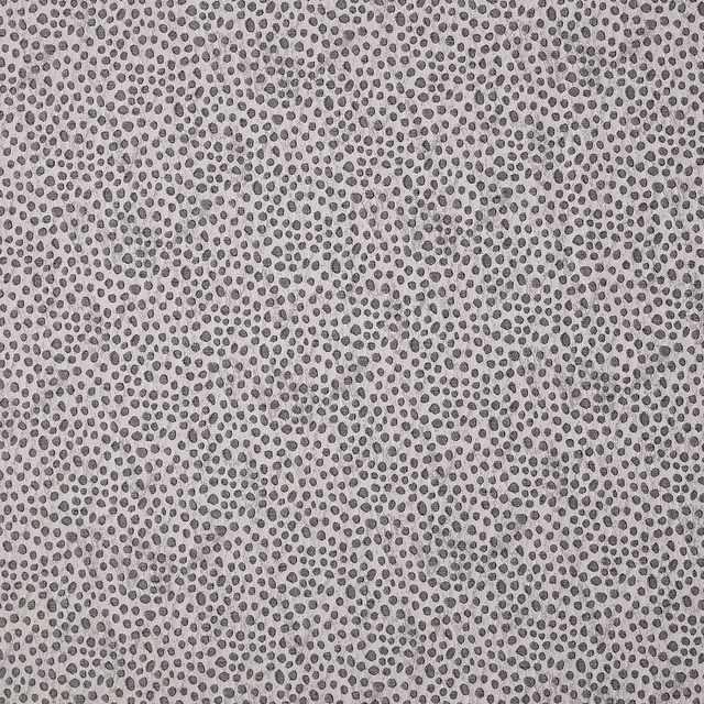 Pewter grey textured fabric with tiny dark speckles and a fine woven surface