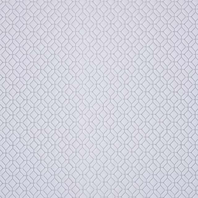 Pale platinum grey fabric swatch with a small geometric lattice pattern