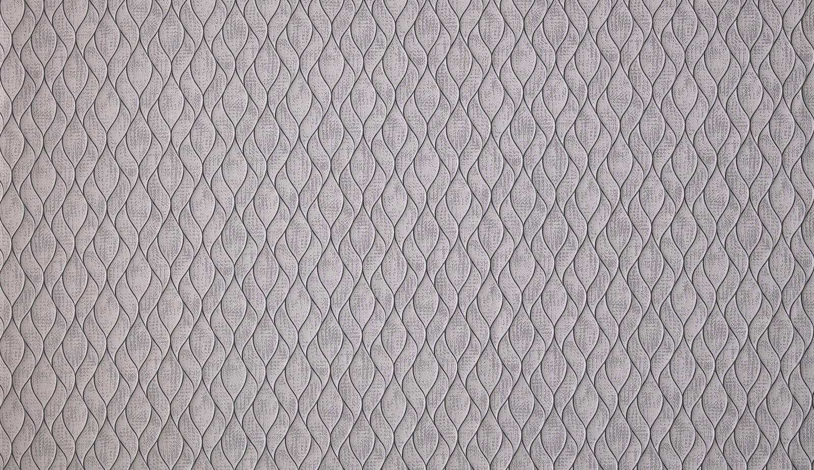 Close-up of a small-scale damask weave in soft pewter grey