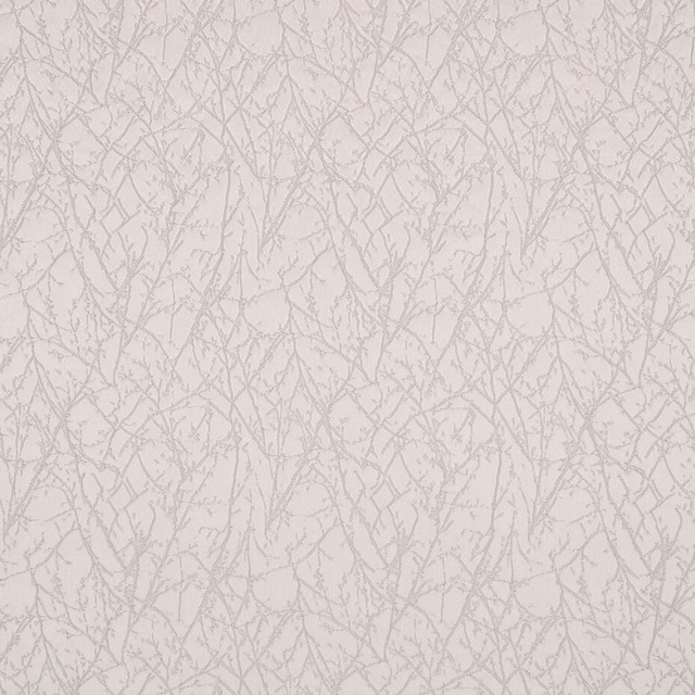Pale platinum grey textured fabric with fine organic twig-like pattern