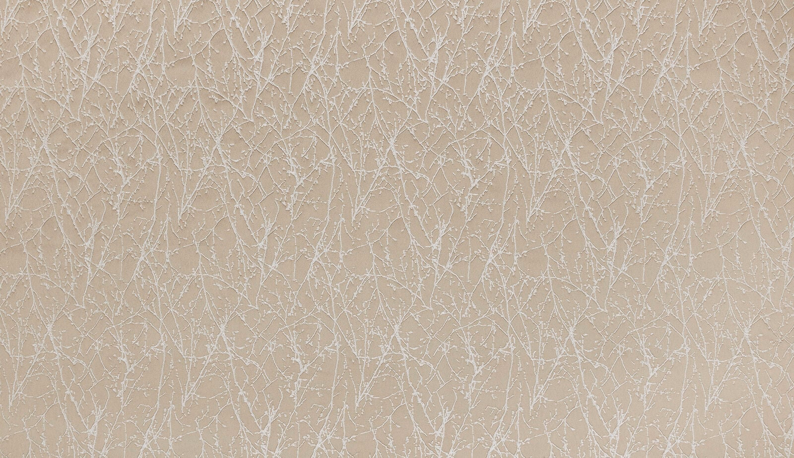 Warm taupe textured fabric with fine pale branch-like pattern