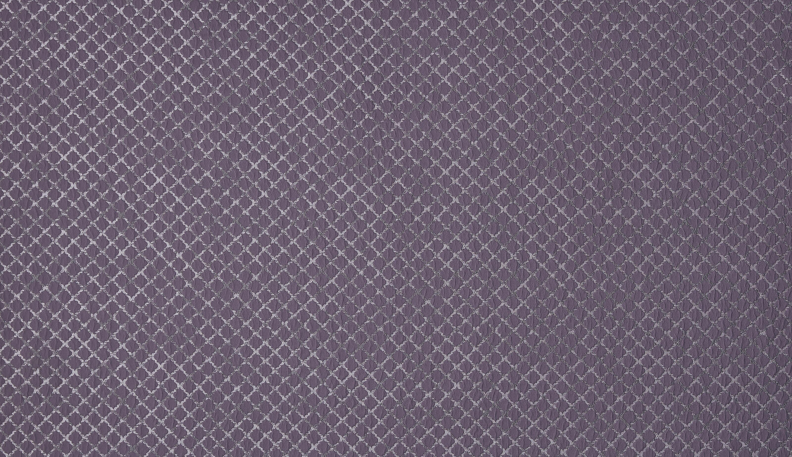 Muted amethyst violet fabric with a small geometric lattice weave