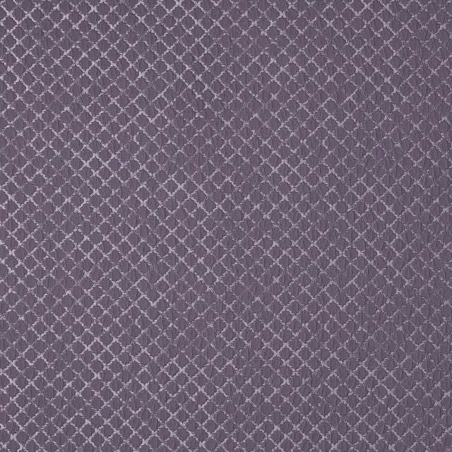 Muted amethyst violet fabric with a small geometric lattice weave