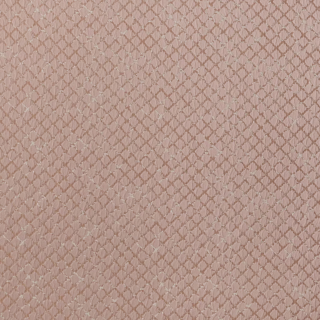 Soft blush pink woven fabric with small geometric lattice texture