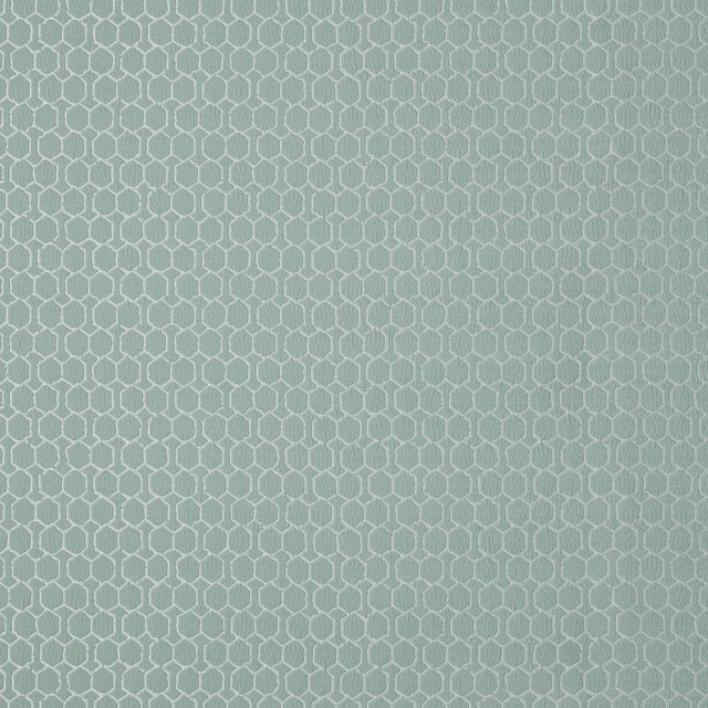 Soft sage green geometric weave fabric with a fine small-scale pattern