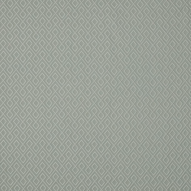 Soft sage green small diamond geometric woven fabric with fine pale outlines