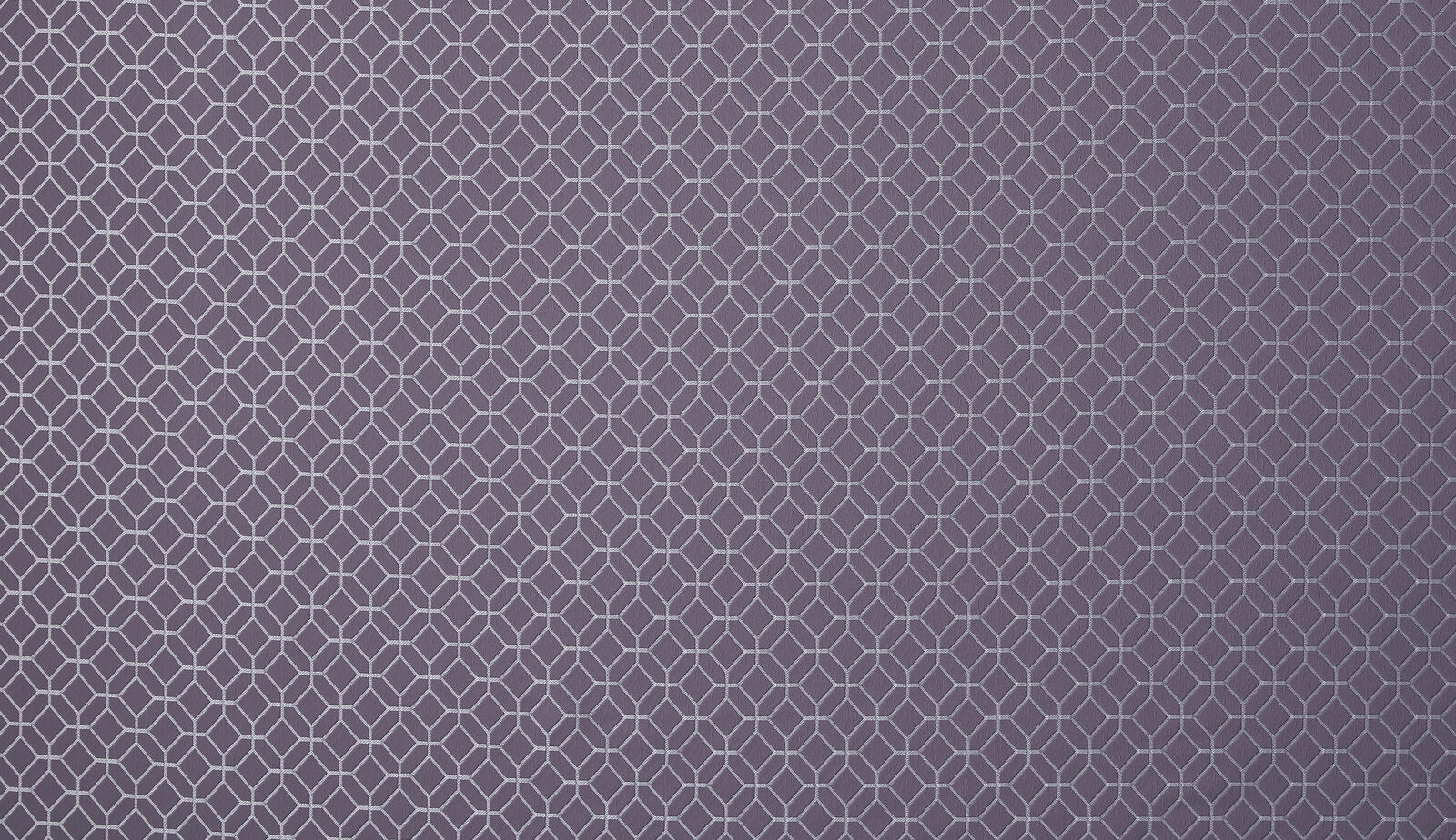 Muted amethyst geometric weave with fine white lattice pattern