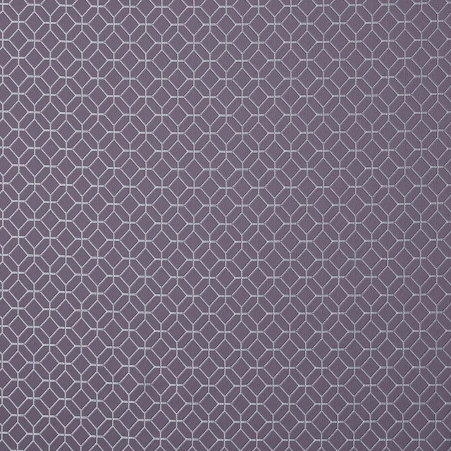 Muted amethyst geometric weave with fine white lattice pattern