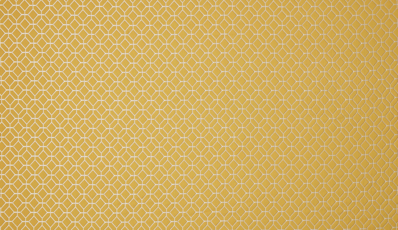 Golden yellow geometric weave with fine white outlined pattern