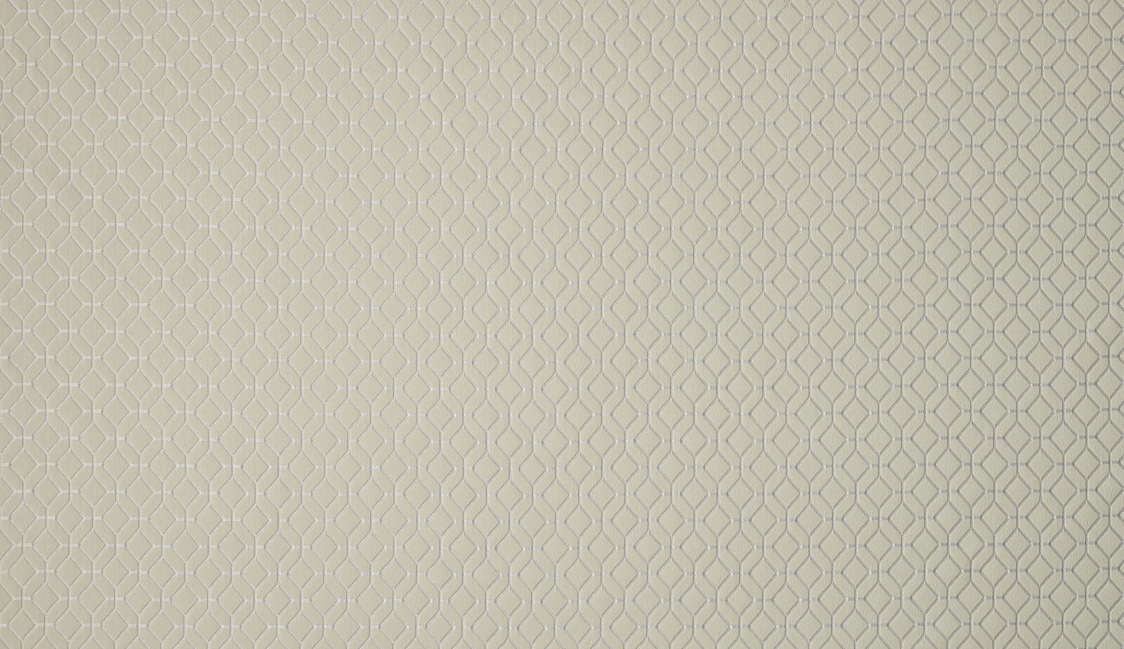 Pale ivory woven fabric with a small geometric lattice texture