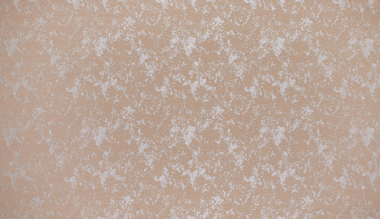 Soft peach textured botanical fabric with pale mottled flecks and a dry woven finish