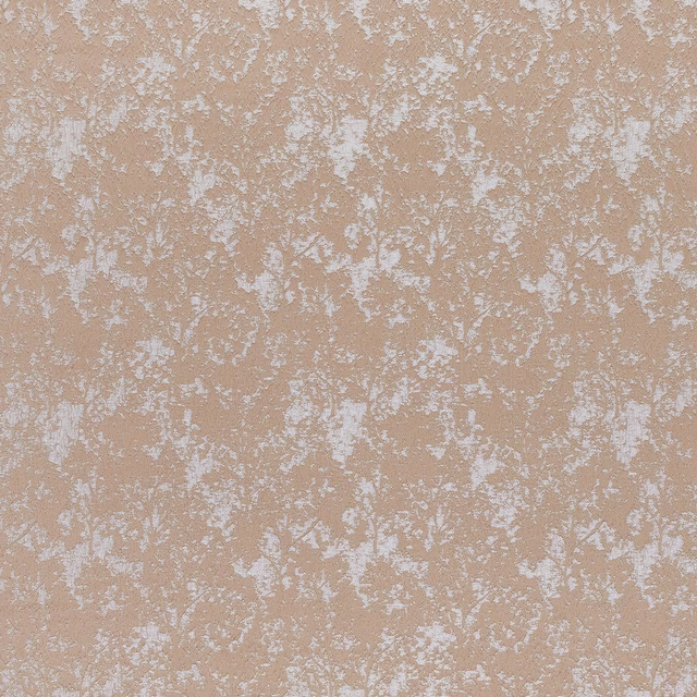 Soft peach textured botanical fabric with pale mottled flecks and a dry woven finish