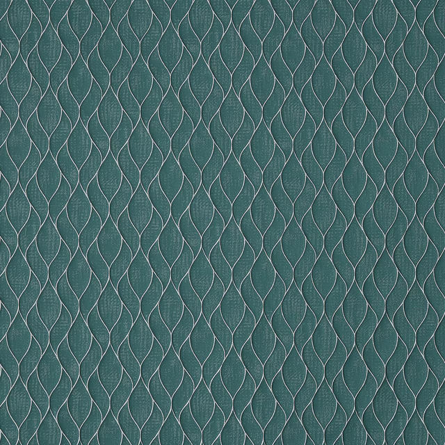 Deep emerald green small-scale damask weave with тонal woven outline on fabric swatch