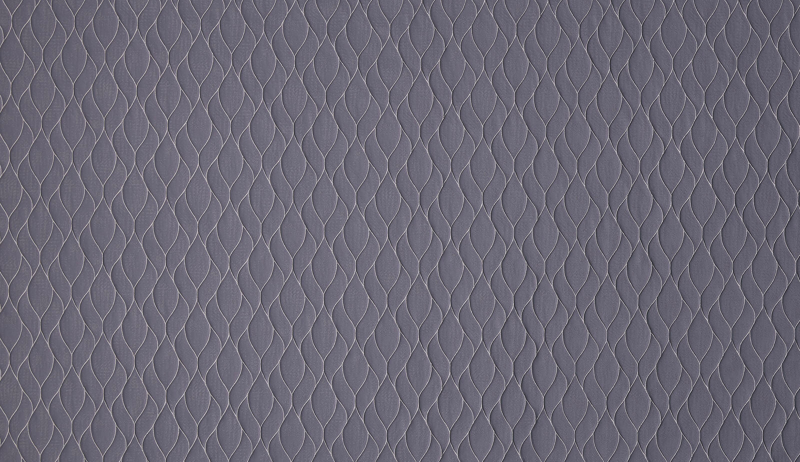 Smoky lilac-grey damask weave fabric with a small repeating leaf-like pattern