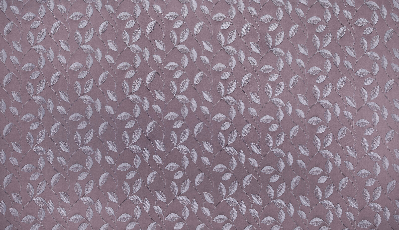 Dusty heather pink leaf-pattern woven fabric with small-scale botanical motif