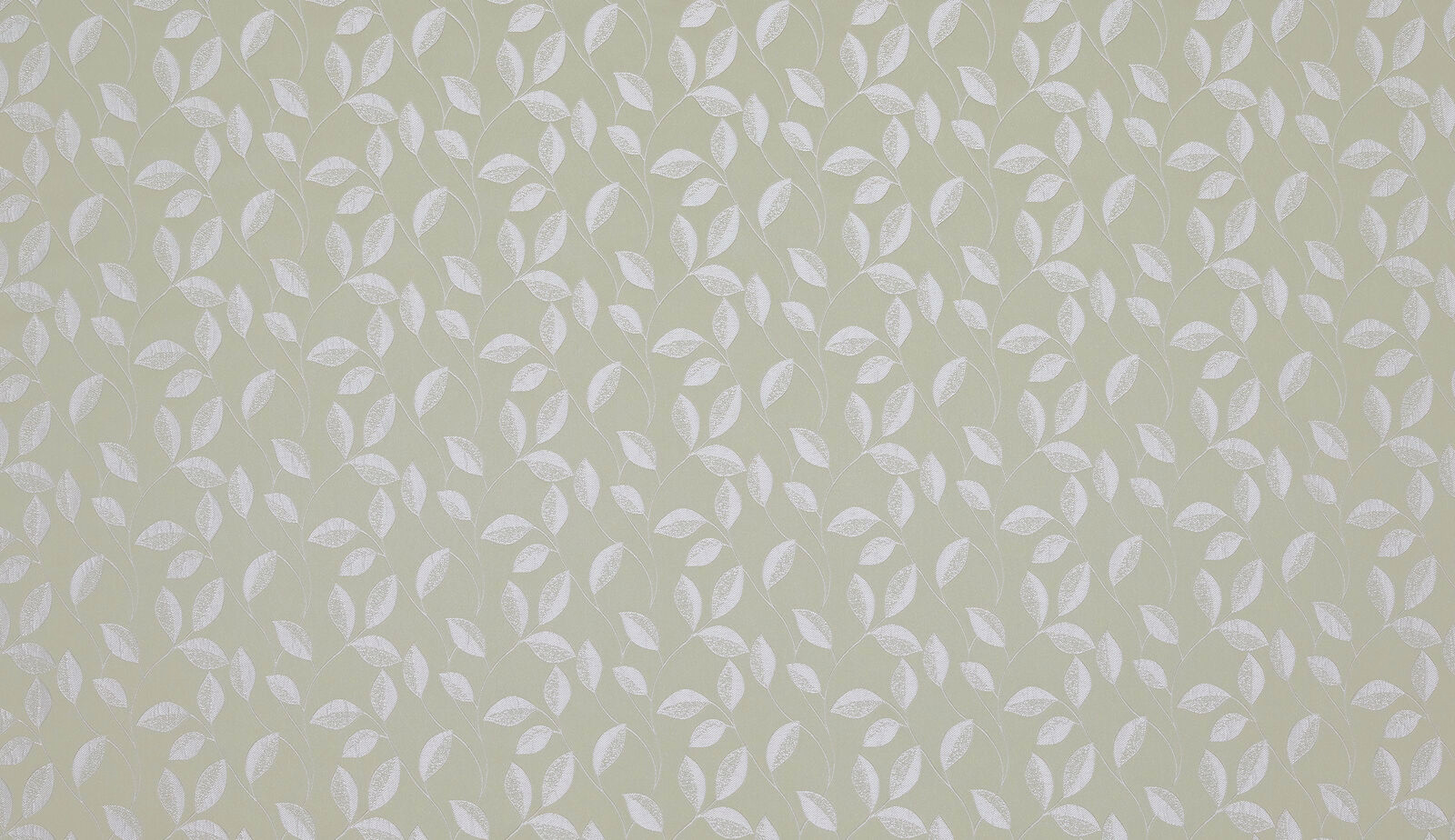 Soft willow green botanical fabric with small pale leaf motifs