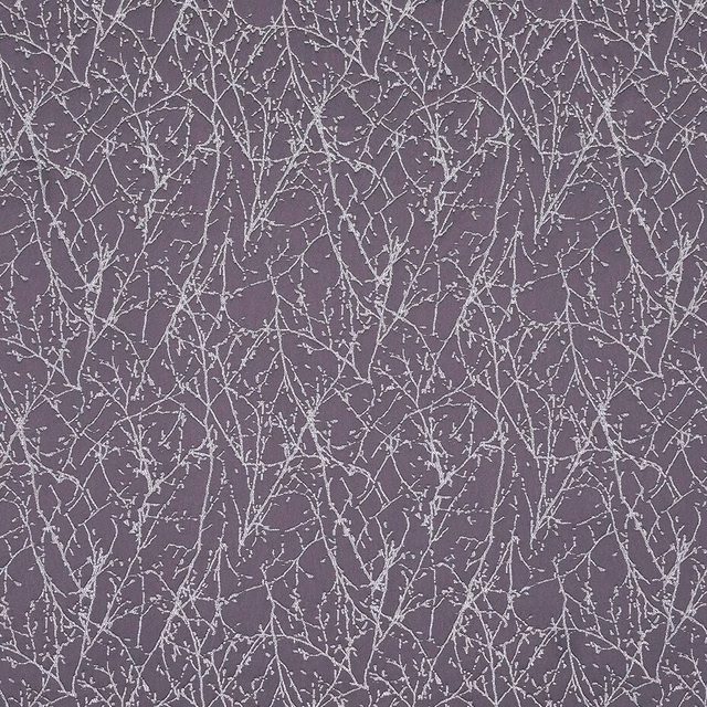 Dusty amethyst woven fabric with fine pale branching pattern