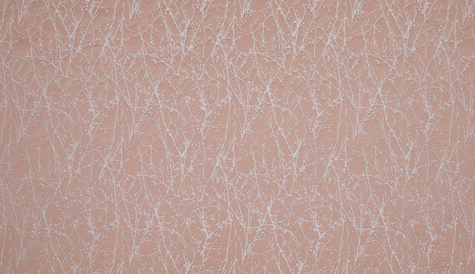 Soft blush pink woven fabric with pale abstract branching lines