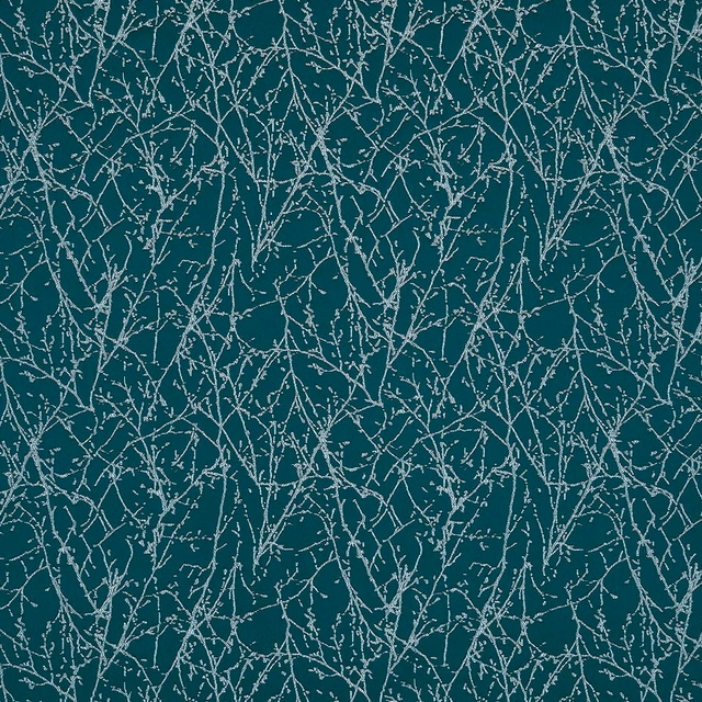 Deep emerald green textured weave with fine pale branching lines