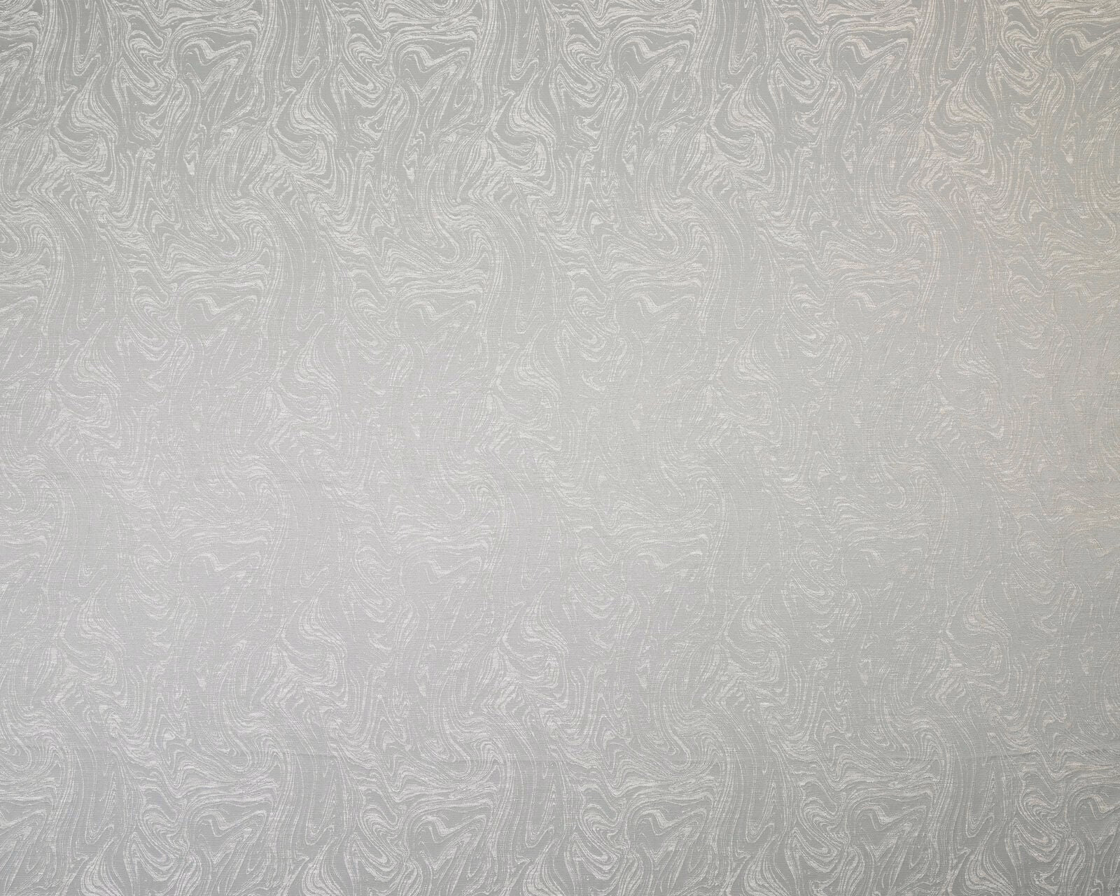 Pale silver-grey textured fabric with a soft swirling woven pattern