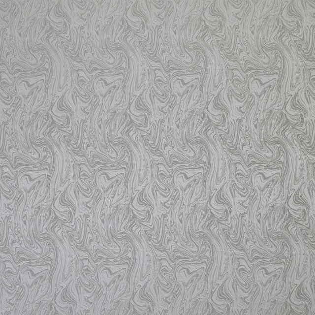 Soft slate grey abstract swirl weave fabric with tonal marbled pattern